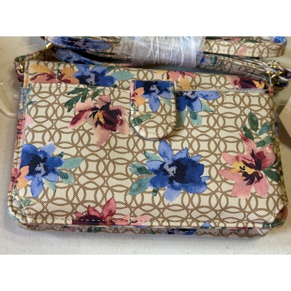 Time and Tru Brand Wallet on a String w/Front Snap and Zipper Floral Print (NWT) - Picture 4 of 15